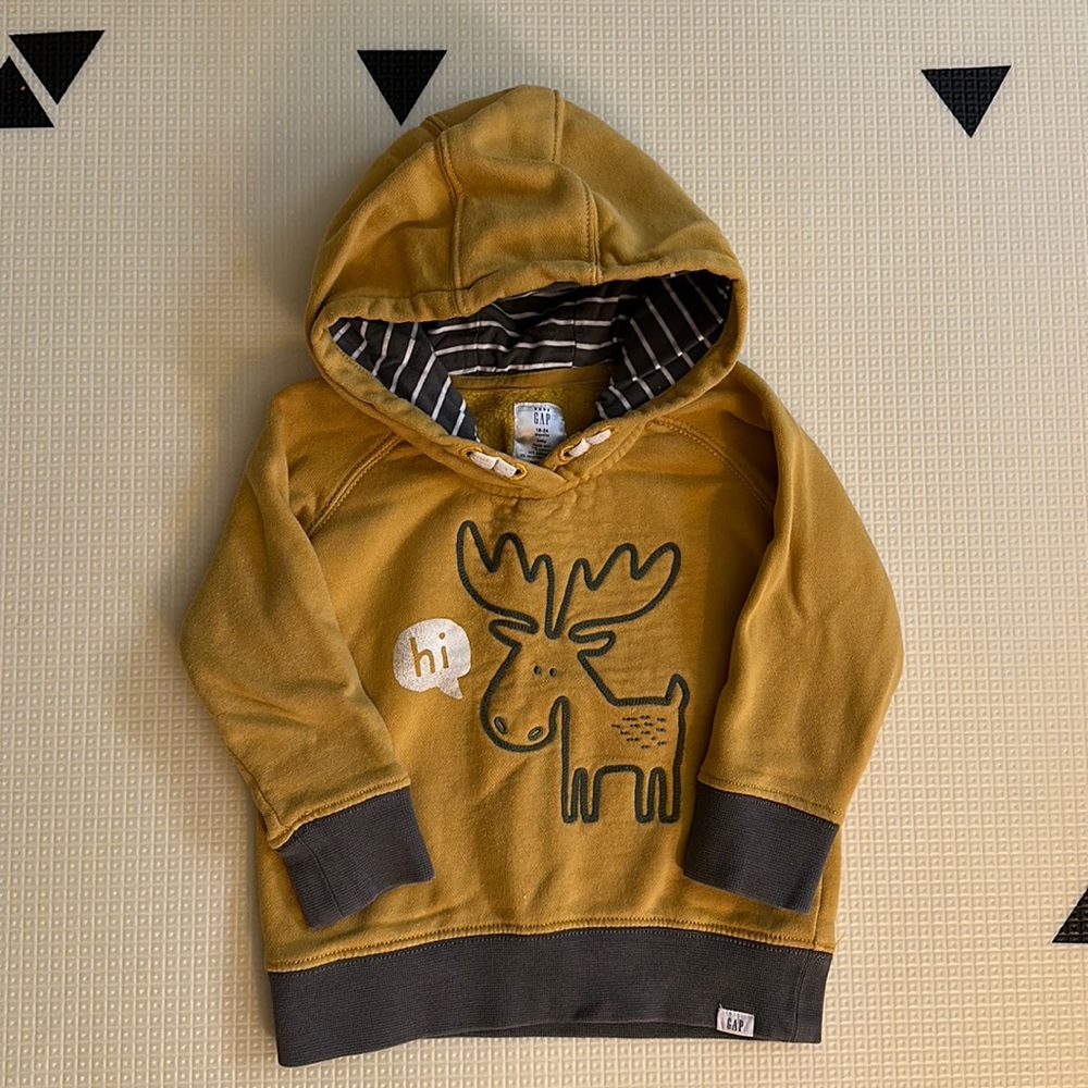 Baby GAP HI Moose Hoodie size 18-24 months